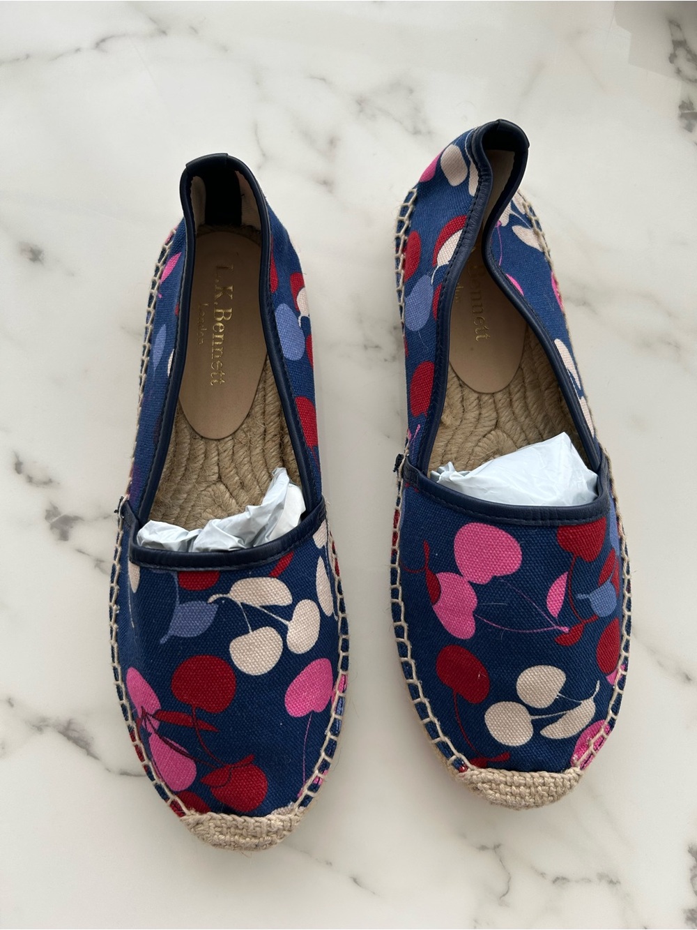 LN 🍒 L.K. Bennett Elsie Cherry Print Espadrilles size 37 7